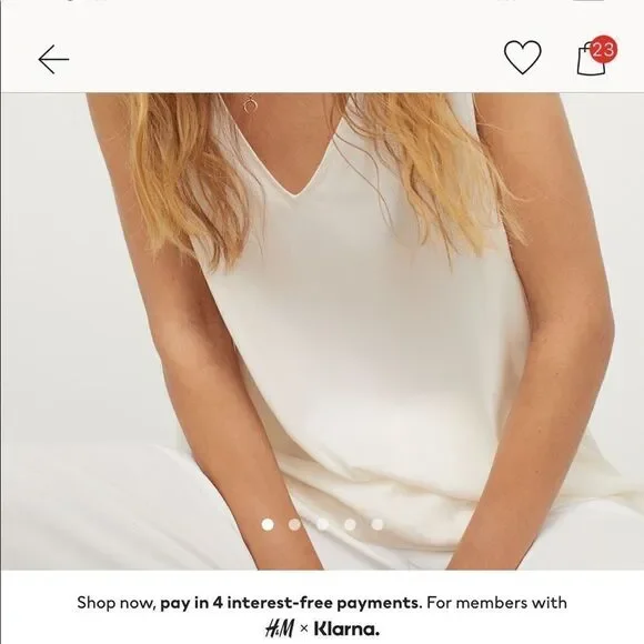 h&m sleeveless satin blouse . NWT - Picture 3 of 9